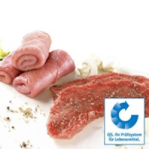 Frische Schweinerouladen oder Schweinesteaks 5.99 €