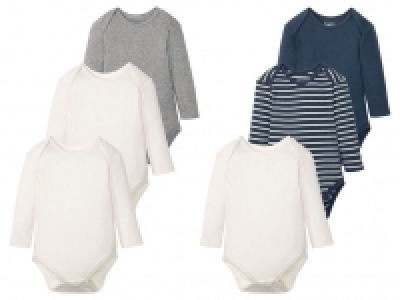 Lidl  LUPILU® Baby Rippbodies Jungen, 3 Stück, aus Baumwolle