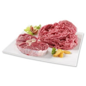 Frisches Rinderhackfleisch oder Rinderbeinscheibe 4.88 €