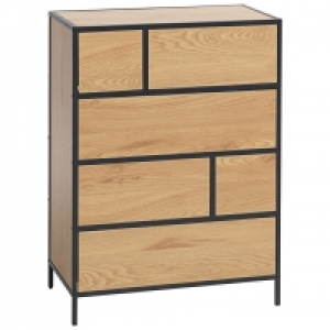 Kommode TRAPPEDAL (6 Schubladen, eiche-schwarz) 135.00 €