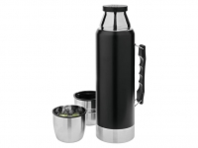 Lidl  CRIVIT® Isolierflasche 1L, Edelstahl mit 2 Bechern