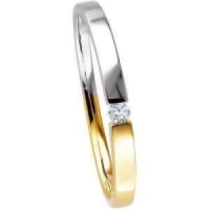 Moncara Damen Ring, 375er Gelb-/Weißgold mit 1 Brillanten