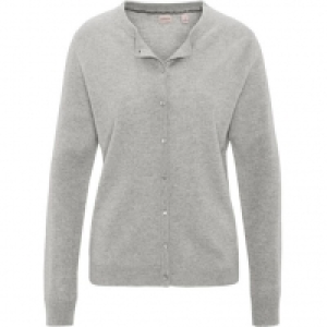 Adagio Cashmere-Strickjacke Kopenhagen, uni, Knopfleiste, Rundhals,