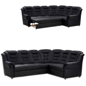 Wohnlandschaft - schwarz - Kunstleder mit gewachster Oberfläche 999.00 €