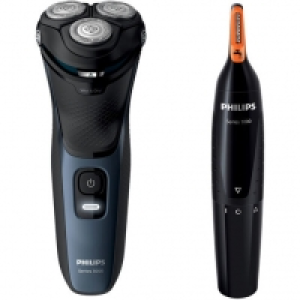 Philips S3134/57 Elektr. Nass- & Trocken-Rasierer + Ohren- & Nasenhaar
