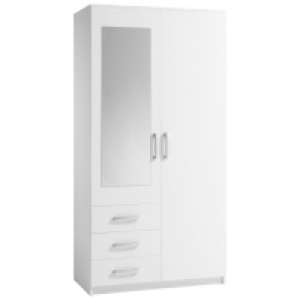 Kleiderschrank VINDERUP (2-türig, weiß, mit Spiegel) 125.00 €
