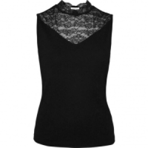 Desirée Tanktop, unifarben, florale Spitze, für Damen