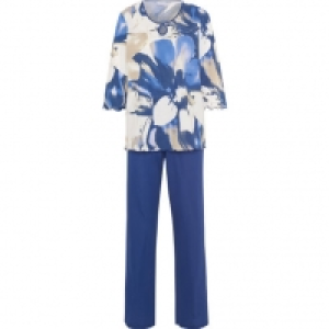 Karstadt  Desirée Pyjama, 3/4-Arm, floral, Schlüsselloch-Ausschnitt, für Damen