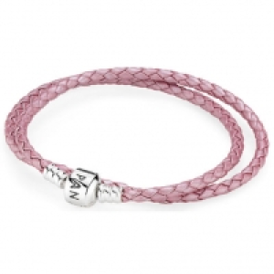 Pandora Zweifaches Lederarmband 590705CMP-D2 Zoll, rosa, 38 cm