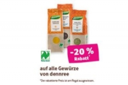 - 20 % Rabatt auf alle Gewürze von dennree