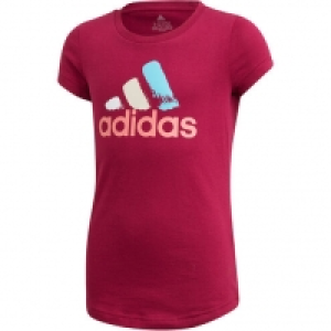 adidas T-Shirt, Rundhals, Label-Print, für Mädchen