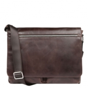 Dunmore Schultertasche Tim, Leder, Laptopfach, Magnetdruckknopf