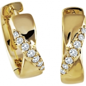 Vandenberg Damen Creolen, 375er Gelbgold mit 14 Diamanten