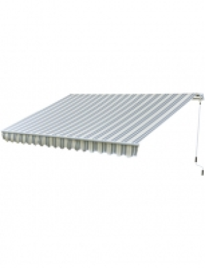 Gelenkarmmarkise, BxT: 383,5 x 250 cm, anthrazitgrau gestreift