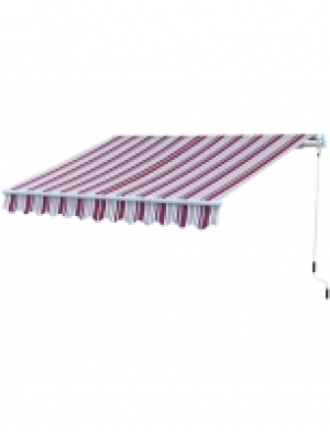 Gelenkarmmarkise, BxT: 283,5 x 200 cm, bordeauxrot gestreift