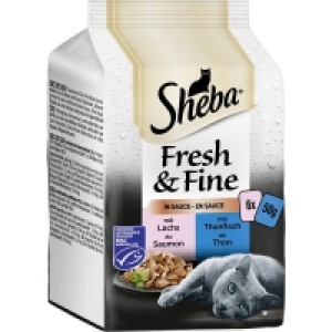 Sheba Fresh & Fine in Sauce mit Lachs und Thunfisch Multipack