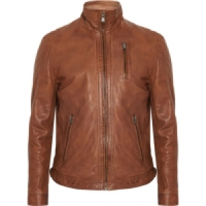 Otto Kern Lederjacke, Stehkragen, Reißverschlusstaschen, Reißverschlus