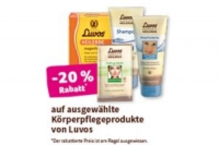 -20% Rabatt auf ausgewählte Körperpflegeprodukte von Luvos