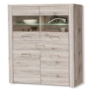 Roller  Highboard - Vitrine - Sandeiche - Beleuchtung - 130 cm 