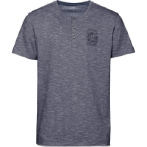 Karstadt  Tom Tailor T-Shirt, Henley-Ausschnitt, Melange, Marken-Stickerei