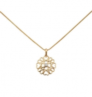 Vandenberg Kette mit Anhänger, 375er Gelbgold mit Diamant
