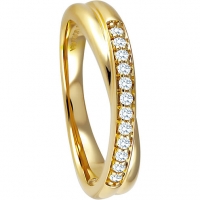 Karstadt  Moncara Ring 375 Gelbgold mit 12 Diamanten, zus. ca. 0,15 ct.