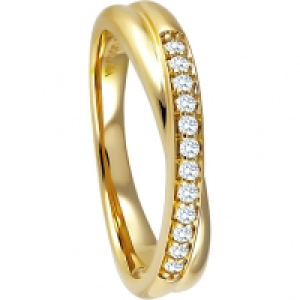 Karstadt  Moncara Ring 375 Gelbgold mit 12 Diamanten, zus. ca. 0,15 ct.