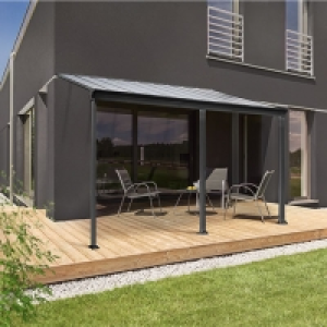 Terrassenüberdachung 495x303 cm, grau