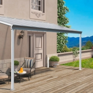 Terrassenüberdachung 312x303 cm, weiß