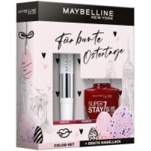 Rossmann Maybelline New York Oster Set Super Stay 24H Lippenstift Nr. 560 Red Alert + Super Stay 7 