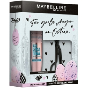 Maybelline New York Oster Set Lash Sensational Voller-Wimpern-Fächer Mascara Very Black Wa