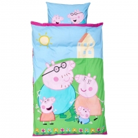 Dänisches Bettenlager  Kinderbettwäsche PEPPA PIG (135x200, pink-blau)
