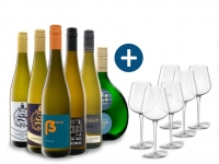 Lidl  6 x 0,75-l-Flasche Weinpaket Weißwein aus Deutschland 6er Weißwein-Glä