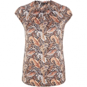 Comma Blusenshirt, Raffung, Allover-Muster, für Damen