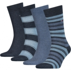 Tommy Hilfiger Socken Striptin Giftbox, Streifen, 4er-Pack, für Herr