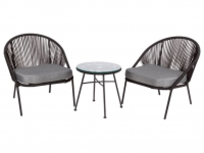 Lidl Florabest FLORABEST Bistro-Set »Rope«, 3-teilig, mit Tisch, 2 Sessel, inklusive 