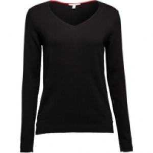 Karstadt  Esprit Pullover, Feinstrick, V-Ausschnitt, Intarsie Rücken, für Damen