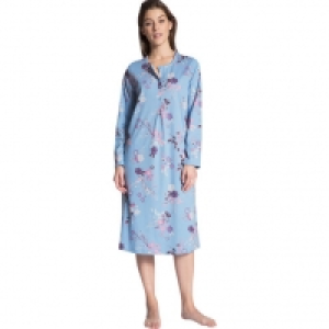 Karstadt  Calida Nachthemd Cosy Cotton, Knopfleiste, Allover-Floral-Print, für