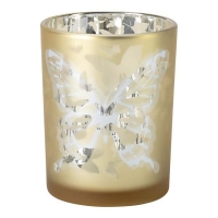 NKD  Teelichthalter mit Schmetterlings-Motiv, ca. 10x13cm