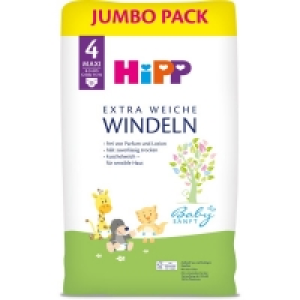Hipp Babysanft extra weiche Windeln Jumbo Pack Größe 4 (Maxi, 8-14 kg)