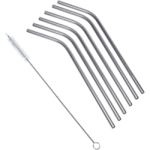 Ideenwelt Edelstahl-Strohhalme 6er-Set silber