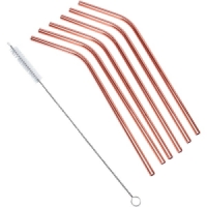 Ideenwelt Edelstahl-Strohhalme 6er-Set roségold