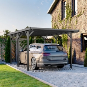 Aldi Süd  Carport aus Aluminium Grau