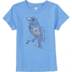 Basefield T-Shirt, Vogelprint, Slogan, für Mädchen