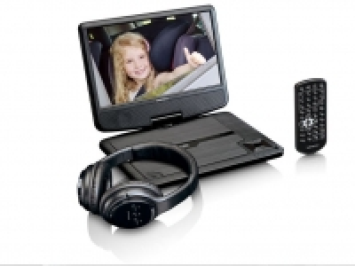 Lenco Portabler DVD-Player 9 mit Autohalterung und Bluetooth-Kopfhör