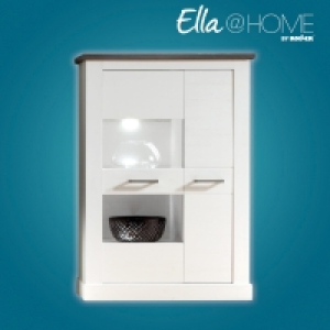 Ella@HOME Vitrine - Pinie weiß-Wenge - 106 cm breit