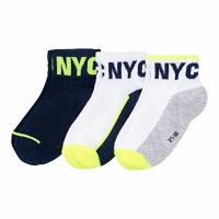 NKD  Jungen-Kurzschaft-Socken mit NYC-Logo, 3er Pack