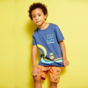 NKD  Jungen-Shorty mit Surfmotiv, 2-teilig