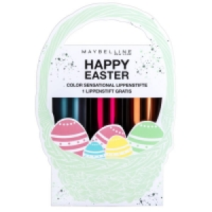 Maybelline New York Geschenkset Osterkörbchen 2: 3 Color Sensational Lippenstifte (207, 14