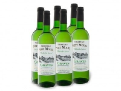 Lidl  6 x 0,75-l-Flasche Weinpaket Château Petit Mouta Graves AOC trocken, W